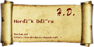 Horák Dóra névjegykártya